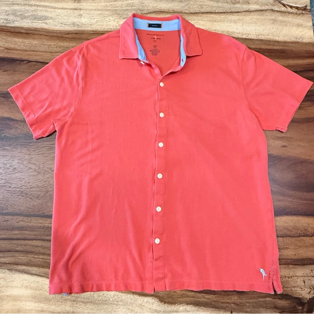 Margaritaville Coral Casual Button Down Shirt